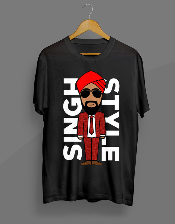 Singh Style Black T-Shirt